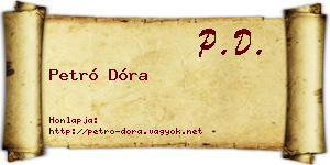 Petró Dóra névjegykártya
