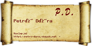 Petró Dóra névjegykártya